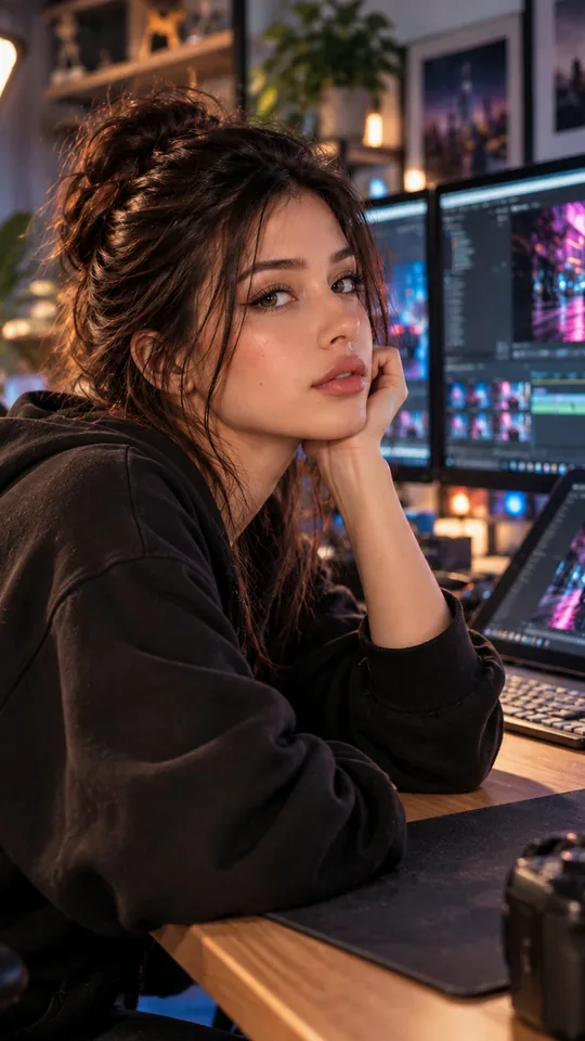 Creator at her editing desk